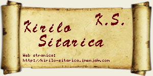 Kirilo Sitarica vizit kartica